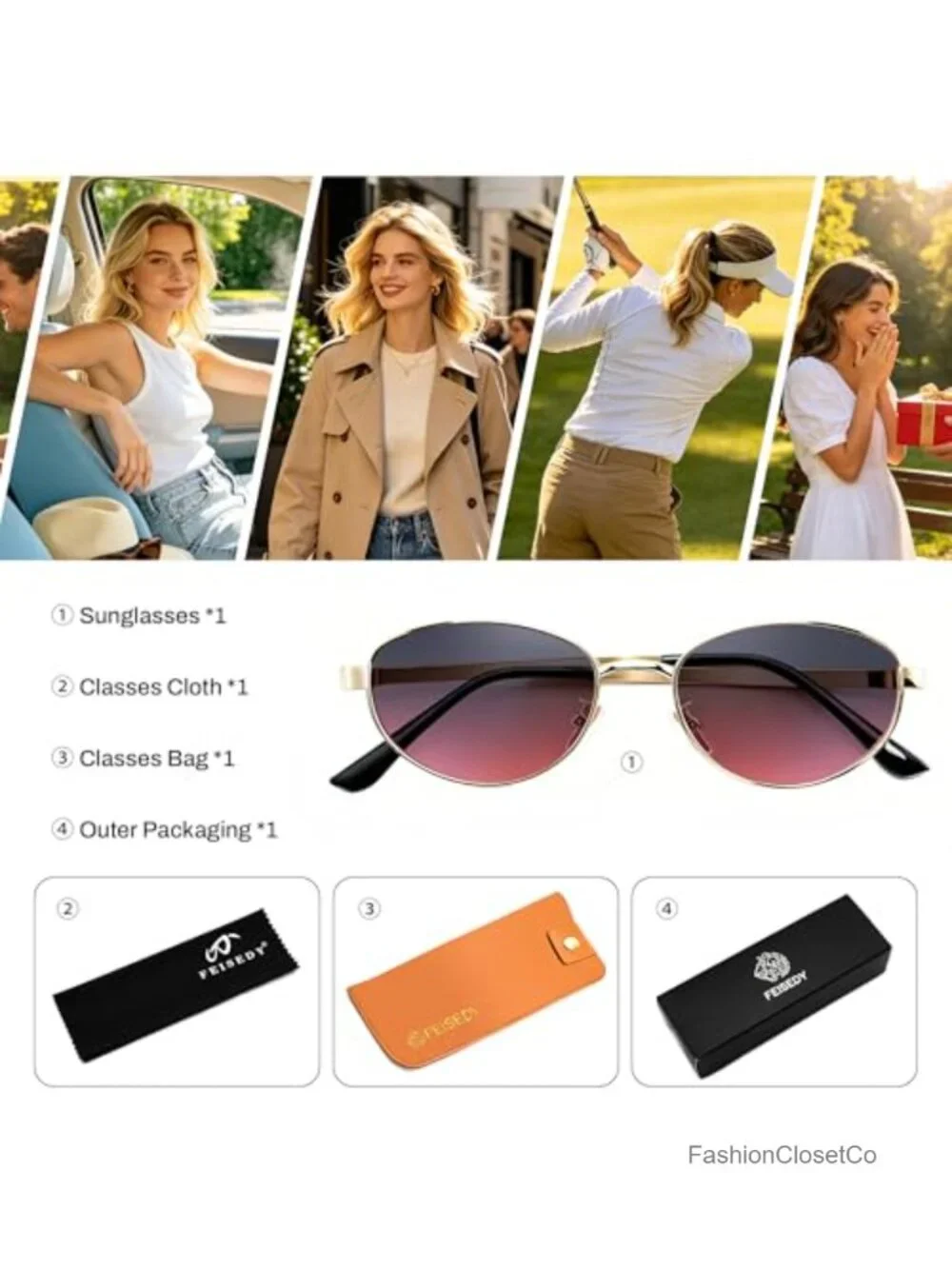 Vintage Oval Metal Sunglasses UV400 Protection Retro Driving Fishing Shades